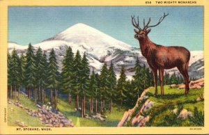 Washington Mount Spokane Two Mighty Monarchs Curteich