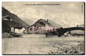 Old Postcard The Chain of Mont Blanc and the Pont Saint Martin