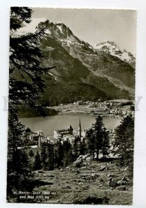3133137 Switzerland St.Moritz Dorf und Bad Vintage postcard