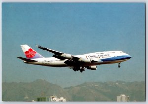 Airplane Postcard China Airlines Boeing 747-400 B-164 at Hong Kong BM2