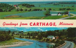 Greetings from Carthage, Jasper County MO, Missouri - pm 1963