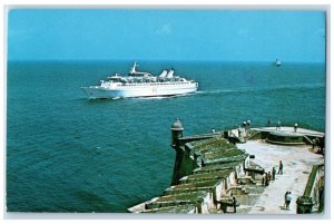 c1950's MS Skyward Entering San Juan Harbor San Juan Puerto Rico Postcard