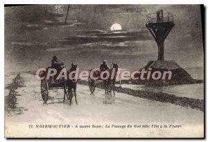 Postcard Old Noirmoutier At low tide