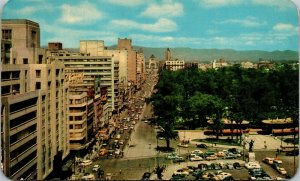 1950s Vista Panoramica de la Av. Juarez Old Cars Mexico City DF Mexico Postcard