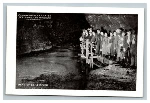 Vintage 1910's Photo Postcard Echo River Tourists Mammoth Cave Kentucky