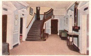 Vintage Postcard 1920's Main Hall Mansion Mount Vernon Virginia VA