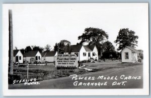 Gananoque Ontario Canada Postcard Powers Model Cabins c1930's RPPC Photo
