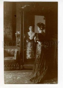264977 RUSSIA ST.PETERSBURG Rich Lady MIRROR old REAL PHOTO