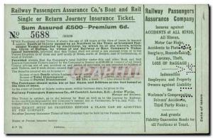 Postcard Old Railway Passengers Assurance Company Train Insurance TOP