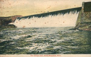 Vintage Postcard 1908 Red Bridge Dam North Wilbraham Hampshire Massachusetts MA