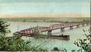 c1905 CB & Q Burlington Rail Bridge Iowa IA Unposted Antique Postcard