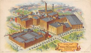 Brewery Post Card Aerial view of the Pabst Breweries Milwaukee, Wis, USA 1945