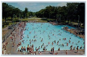 c1960's Bathing at Pool Scene Joannes Park Green Bay Wisconsin WI Postcard