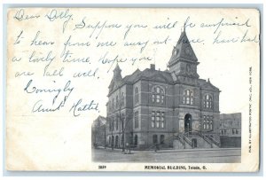 1905 Memorial Building Exterior Roadside Scene Toledo Ohio OH Posted Postcard