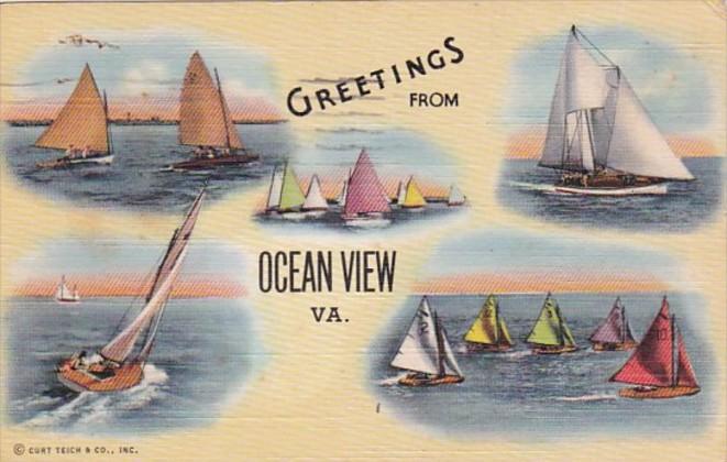 Virginia Greetings From Ocean View 1946 Curteich