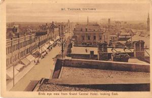 St Thomas Ontario Canada Birds Eye View from Grand Central Hotel Postcard J52747 