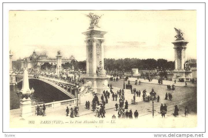 Le Pont Alexandre III, Bridge, Paris, France, 1900-1910s