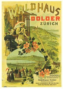 Waldhaus Dolder Zurich 1910 Switzerland Restaurant Poster Postcard
