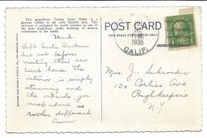 Santa Barbara, CA - County Court House - 1935