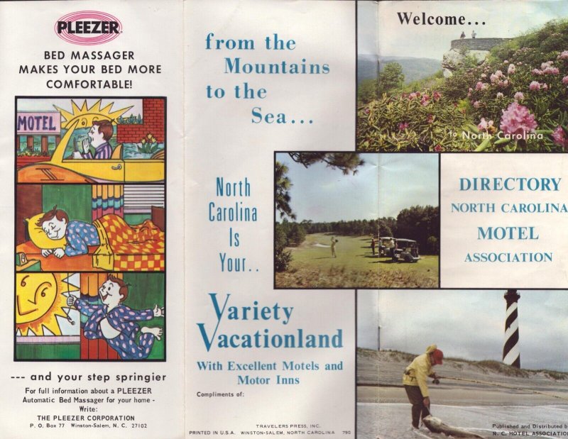 Vintage 1960's North Carolina Motel Association Directory