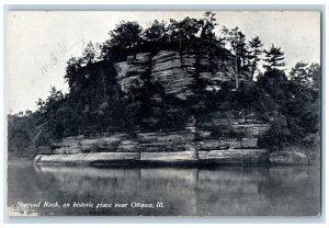 1910 Starved Rock Historic Place River Lake Cliff Trees Ottawa Illinois Postcard 