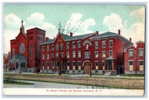 c1910's St. Mary's Church And Convent Rochester New York NY Antique Postcard