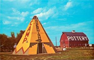 1960s Roadside Teepee Red Pottery Barn Milford Nebraska Pospeshill postcard 5556