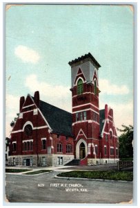 1909 First M.E. Church Exterior Building Wichita Kansas Vintage Antique Postcard