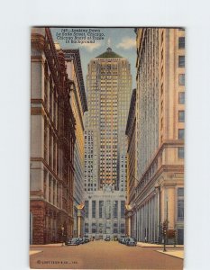 Postcard Looking Down La Salle Street, Chicago, Illinois