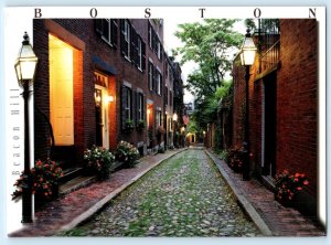 BOSTON, Massachusetts MA ~ Beacon Hill ACORN STREET Scene  5x7Postcard