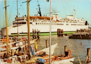 Rostock-Warnemunde Germany Ship Boat Vintage Postcard C5