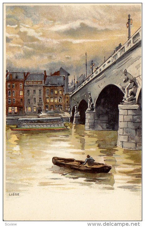 LIEGE, Bridge, Row Boat, Steamer, Belgium, 00-10s