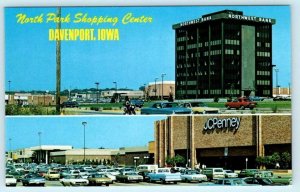 DAVENPORT, Iowa IA ~ JC Penney NORTH PARK SHOPPING CENTER Bank c1970s Postcard