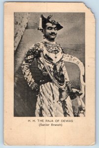 c1910's H H The Raja Of Dewas Senior Branch Royalty India Antique Postcard