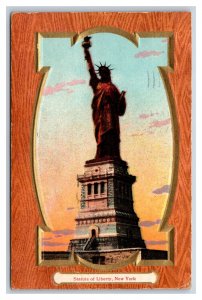 Statue of Liberty New York City NY NYC Embossed Gilt Faux Frame DB Postcard V17
