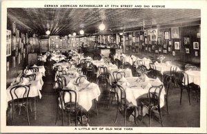 Dining Room, German American Rathskeller Restaurant NYC Vintage Postcard Y51