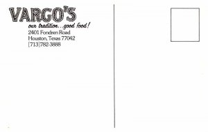 Postcard RESTAURANT SCENE Houston Texas TX AQ0459