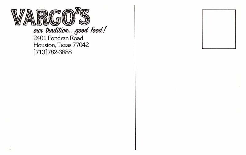 Postcard RESTAURANT SCENE Houston Texas TX AQ0459