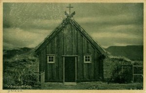 iceland, Viðimyrarkírkja Church (1930s) Postcard