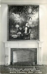 White Springs Florida~Beautiful Dreamer~Stephen Foster Museum~Fireplace~RPPC 