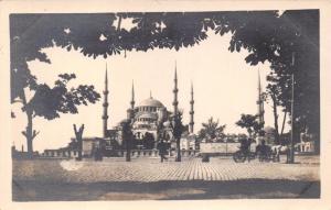 ISTANBUL CONSTANTINOPLE TURKEY STREET VIEW BLUE MOSQUE~REAL PHOTO POSTCARD