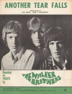 The Walker Brothers Another Tear Falls Rare UK 1962 Sheet Music