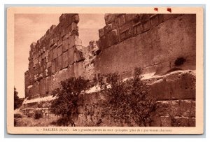 Cyclopean wall Baalbec Syria UNP WB Postcard L20