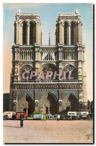 Old Postcard Paris Facade and Wonders of the Cathedrale Notre Dame