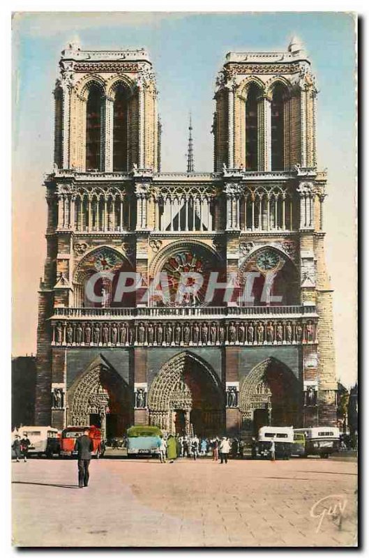 Old Postcard Paris Facade and Wonders of the Cathedrale Notre Dame