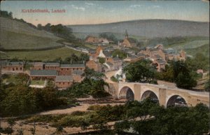 Lanark Scotland Kirkfieldbank Bird's Eye View c1910 Vintage Postcard