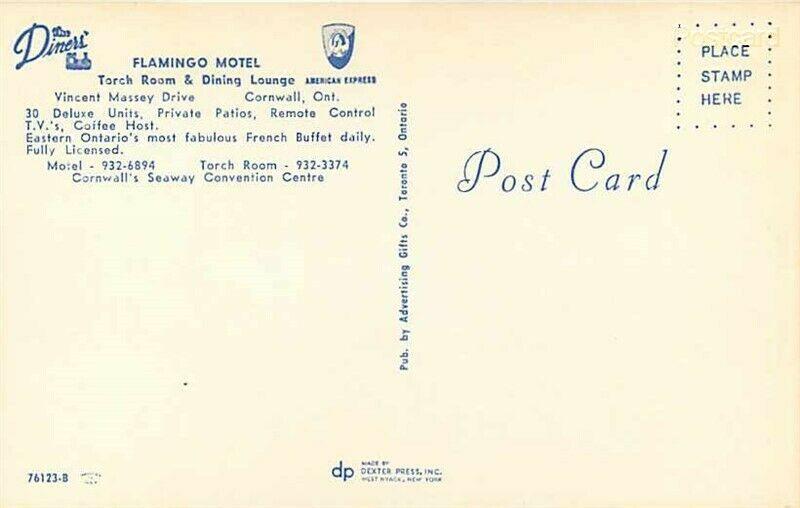 Canada, Ontario, Cornwall, Flamingo Motel, Multi View, Dexter Press No. 76123-B