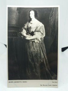 Queen Henrietta Maria Vintage RP Painting Postcard Van Dyck