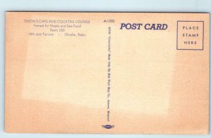 OMAHA, Nebraska NE - Roadside DIXON'S CAFE & Cocktail Lounge c1940s Postcard