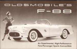 Oldsmobile F-88 Car Auto Advertising c1950s Postcard